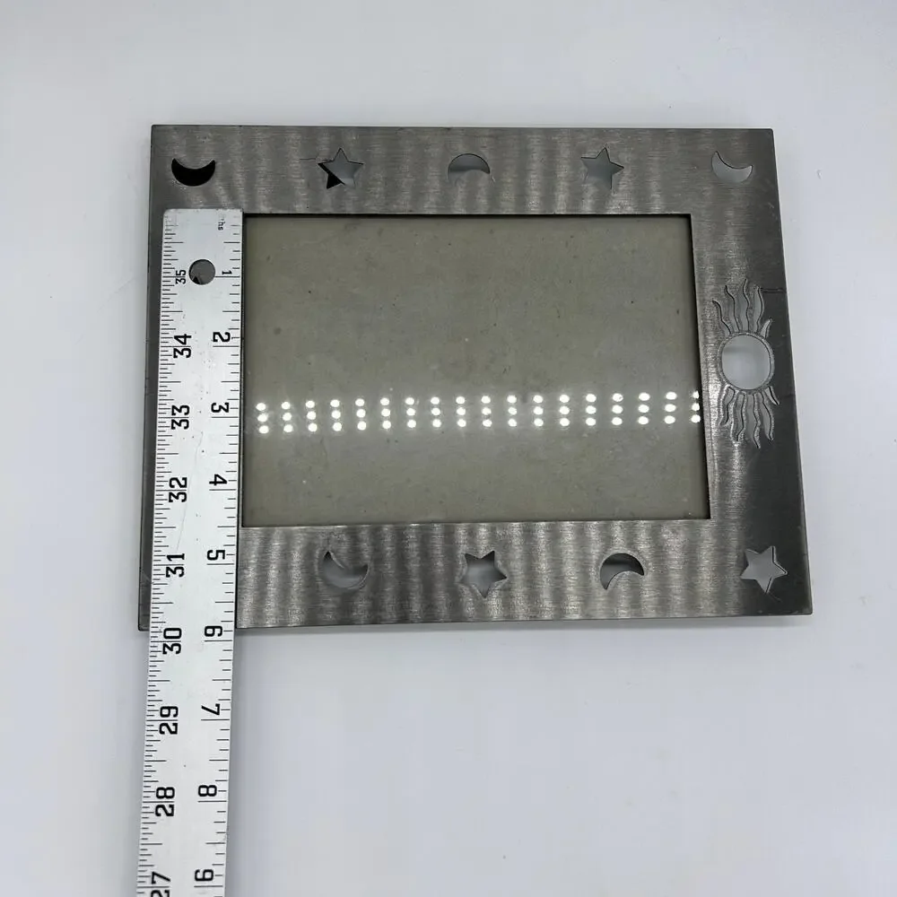 Vintage Moon Sun Photo Frame Navy Silver Tone Celestial Boho Picture Home Decor